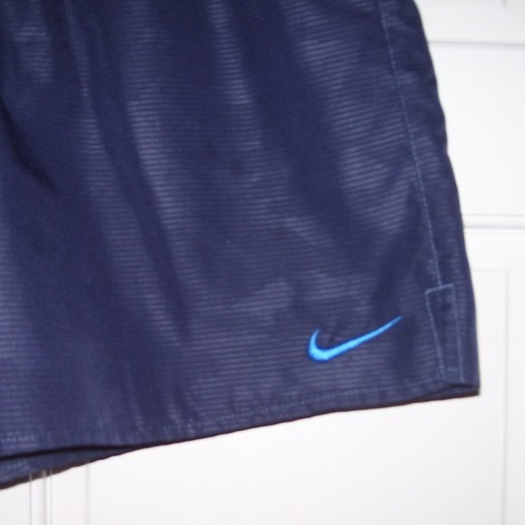 NIKE Navy Swim Trunks *Subtle Striped Camo Pattern* - Picture 3 of 7